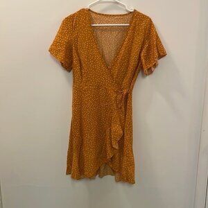 Women's Summer Burnt Orange Polkadot Dress Size Small